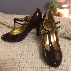 Brown Mary Jane style heels. Brand new.